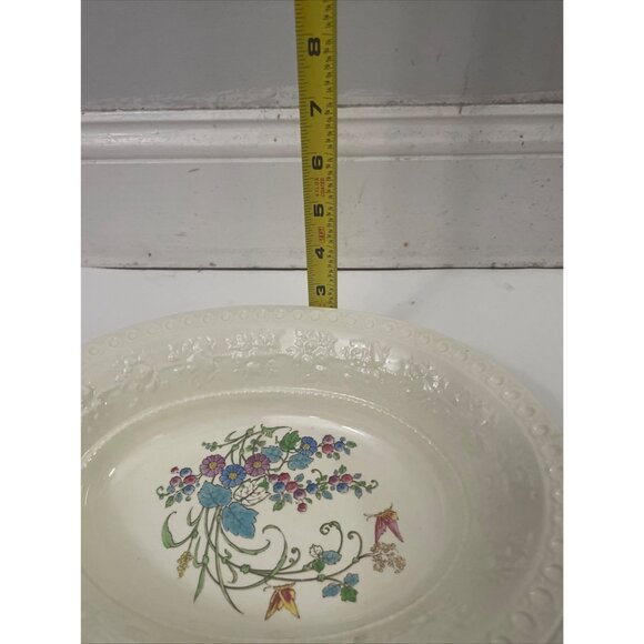 Wedgwood Wellesley Pattern Oval Serving Bowl White With Floral Design 13" - Picture 7 of 8
